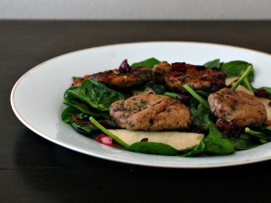 Pork Tenderloin, Pear, and Cranberry Salad