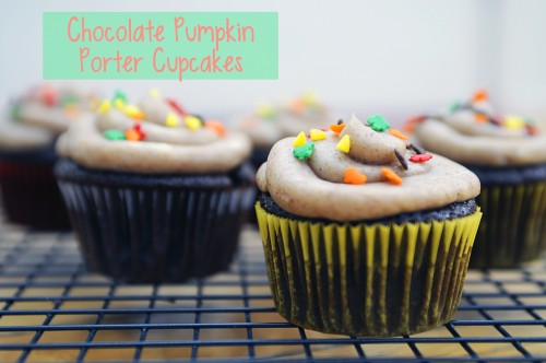 Chocolate Pumpkin Porter Cupcakes #AmericanBeerWeek
