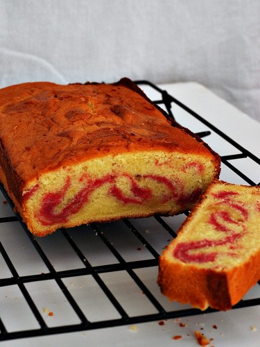 Raspberry Swirl Pound Cake for #Cookbooks&Calphalon