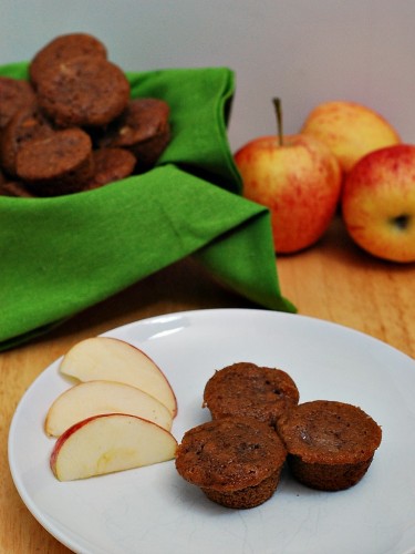Whole Wheat Apple Spice Mini Muffins by @TheRedheadBaker