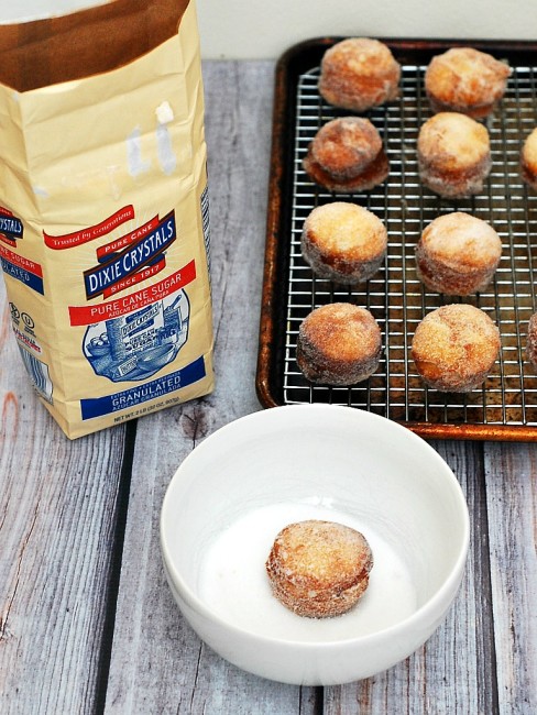 #BrunchWeek continues with sweet sugar-covered fried donut holes, served with three dipping sauces: caramel, chocolate, and blackberry. Bet you can't stop at just one! theredheadbaker.com
