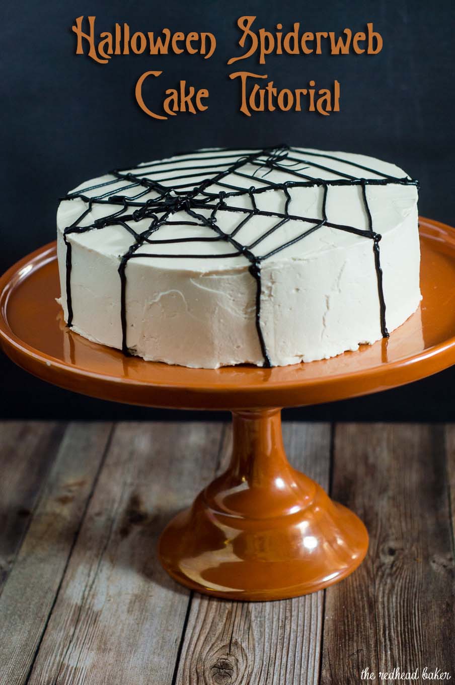 Scare up some fun with this spooky Halloween Spiderweb Cake. It involves basic piping techniques, so it's easy enough for beginner cake decorators!