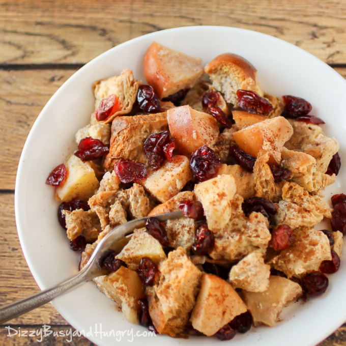 Slow Cooker Cranberry Apple French Toast by Dizzy Busy and Hungry