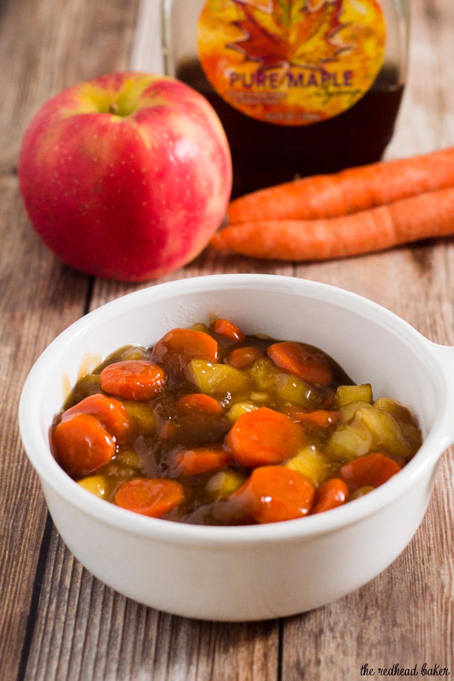 Maple carrots and apples are a delicious and easy side dish to accompany any fall meal, from weeknight dinner to holiday feast.