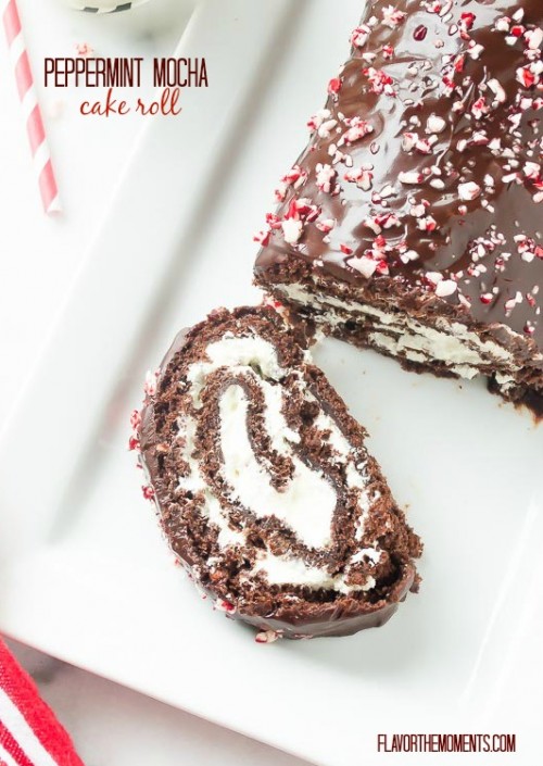 Peppermint Mocha Cake Roll by Flavor the Moments