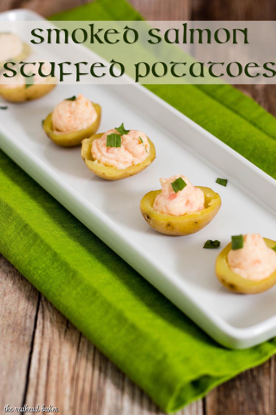 Celebrate St. Patrick's Day with smoked salmon stuffed potatoes. These appetizers are little pots of gold stuffed with delicious filling! #ProgressiveEats
