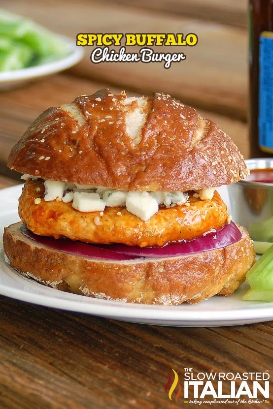 Spicy Buffalo Chicken Burger by The Slow Roasted Italian
