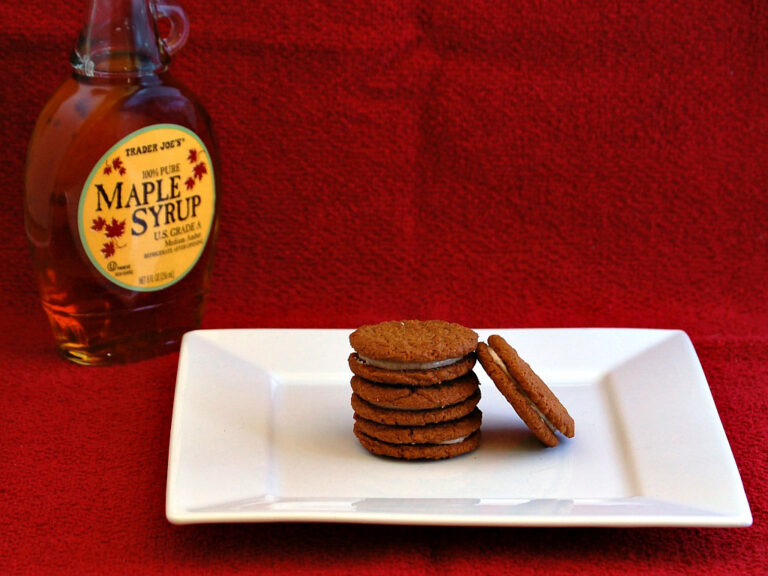 Gingerbread Sandwich Cookies with Maple Cream Filling