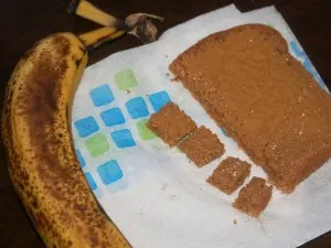 Peanut butter toast and a banana