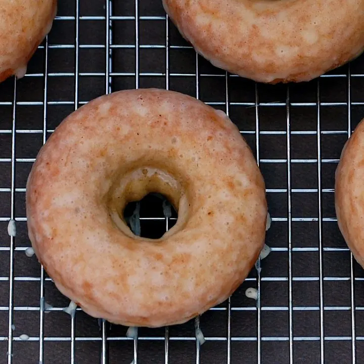 Baked Eggnog Donuts with Eggnog Glaze