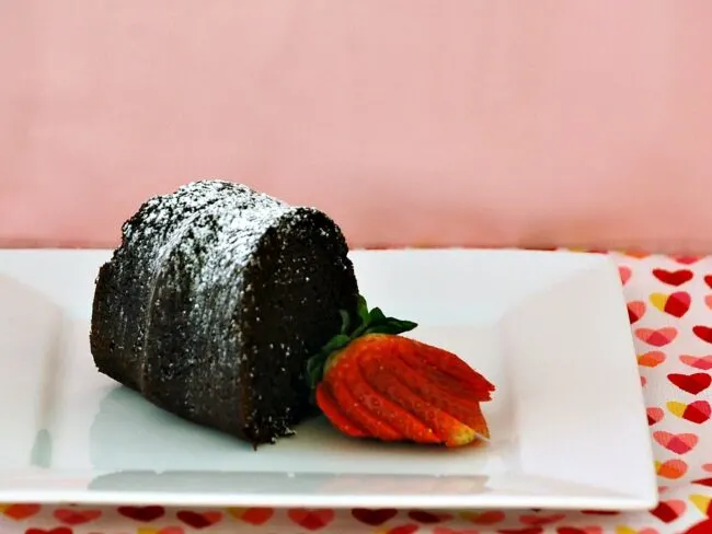 Lightened Chocolate Bundt Cake | www.theredheadbaker.com #lowfat