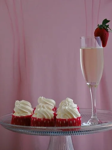 Strawberry Cupcakes with Champagne Buttercream | The Redhead Baker