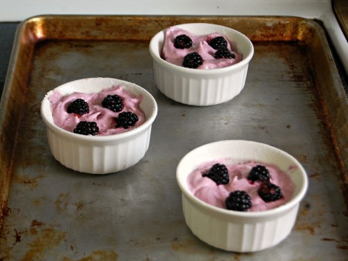 Flourless Blackberry Souffles