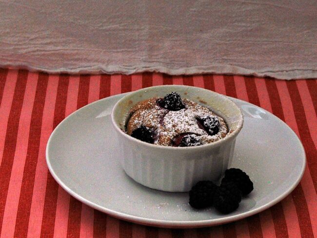 Flourless Blackberry Souffles