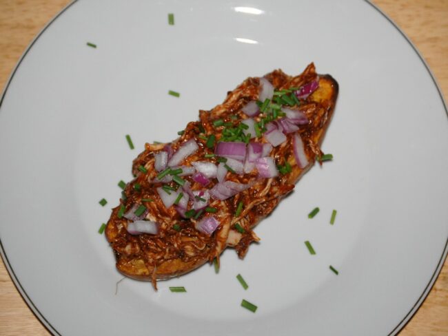 BBQ Chicken Stuffed Sweet Potatoes