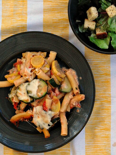 Baked Ziti and Summer Veggie Casserole