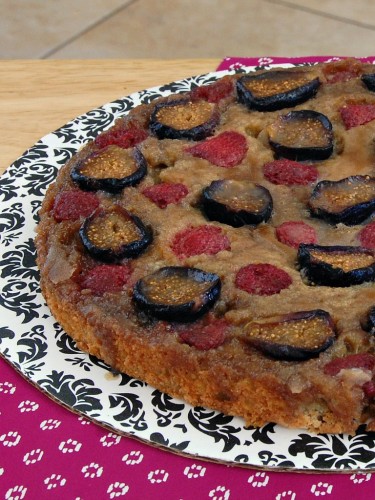 Fig-Raspberry Upside Down Cake