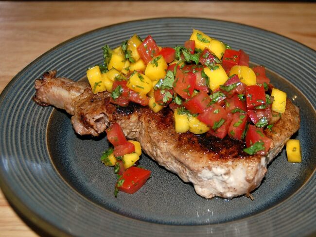 Caribbean Pork with Mango Salsa #maindish