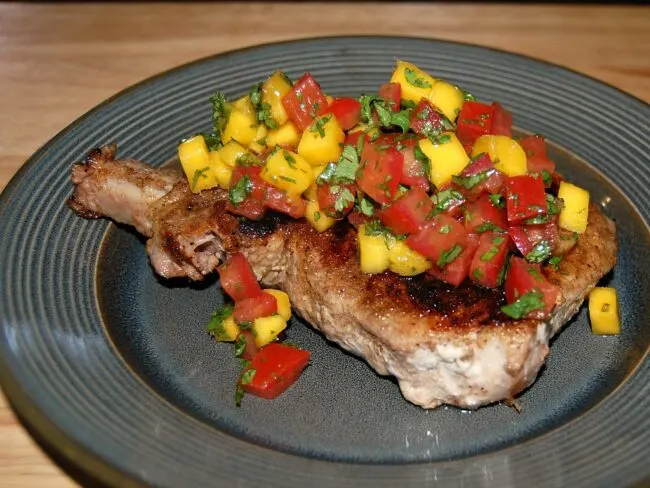 Caribbean Pork with Mango Salsa #maindish