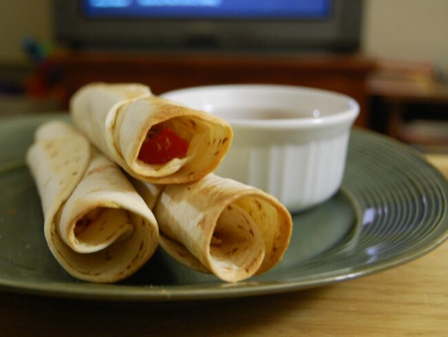 Creamy Corn and Pepper Taquitos #vegetarian