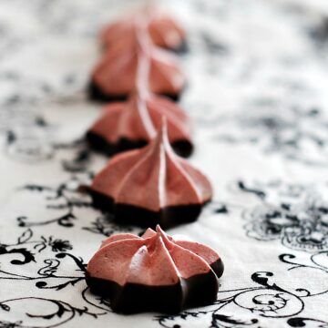 Chocolate-Dipped Strawberry Meringue Cookies by The Redhead Baker