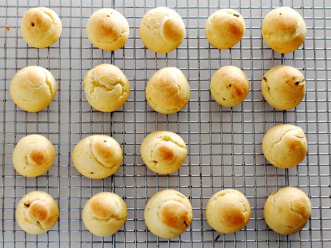 Goat Cheese and Chive Gougeres by The Redhead Baker