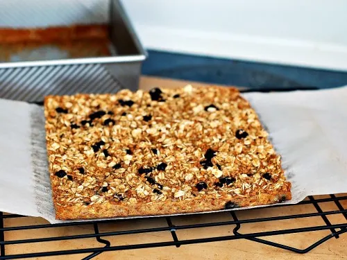 Baked Blueberry Oatmeal Squares by The Redhead Baker