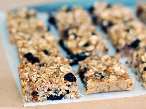 Baked Blueberry Oatmeal Squares by The Redhead Baker