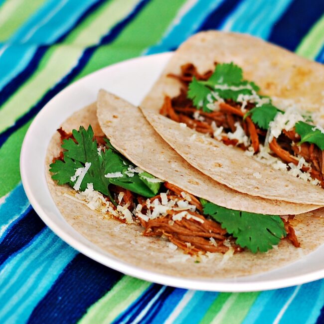 Chipotle Honey Lime Pulled Pork Tacos by The Redhead Baker