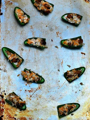 Chipotle Pork Belly-Stuffed Jalapeño Poppers by The Redhead Baker #SundaySupper