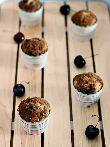 Dark Chocolate Cherry Muffins by The Redhead Baker