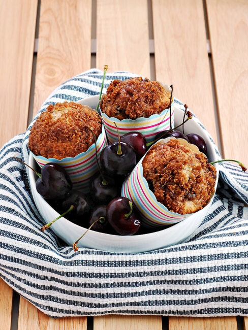 Dark Chocolate Cherry Muffins by The Redhead Baker