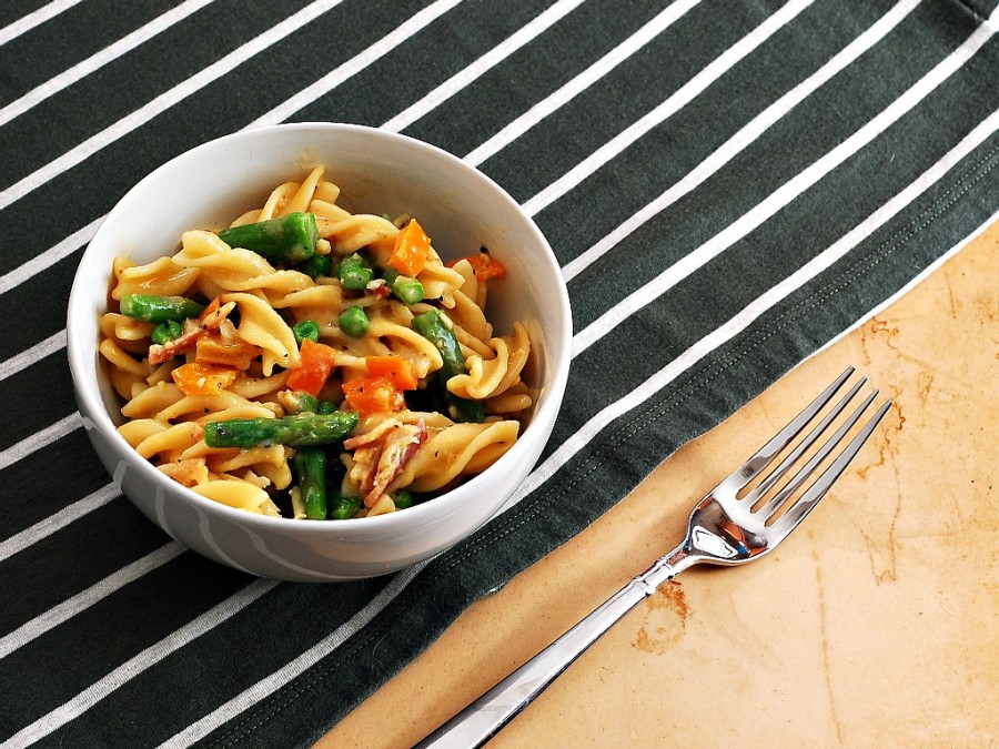 Spring Vegetable Carbonara by The Redhead Baker