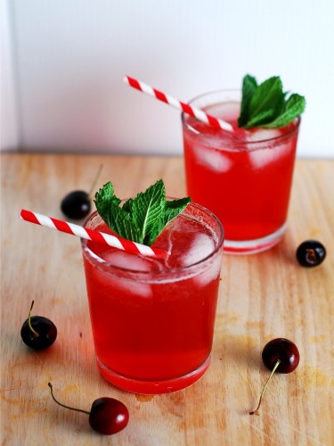 Cherry Pomegranate Mojito #cocktail by The Redhead Baker