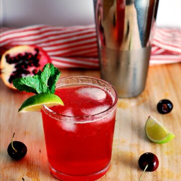 Cherry Pomegranate Mojito #cocktail by The Redhead Baker
