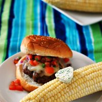Grilled Corn on the Cob with Cilantro-Lime Butter #SundaySupper