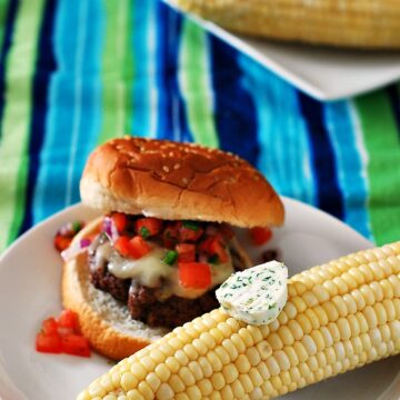 Grilled Corn on the Cob with Cilantro-Lime Butter #SundaySupper by @TheRedheadBaker