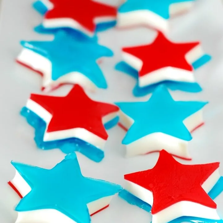 Red, White and Blue Layered Jell-O Stars by The Redhead Baker