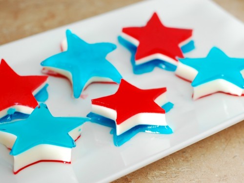 Red, White and Blue Layered Jell-O Stars by The Redhead Baker