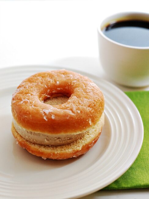 Donuts and Coffee Ice Cream Sandwiches by @TheRedheadBaker for #IceCreamWeek