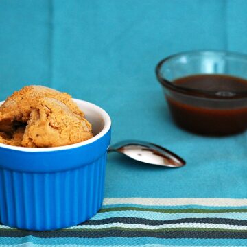 Pumpkin Gelato with Salted Caramel by @TheRedheadBaker for #IceCreamWeek