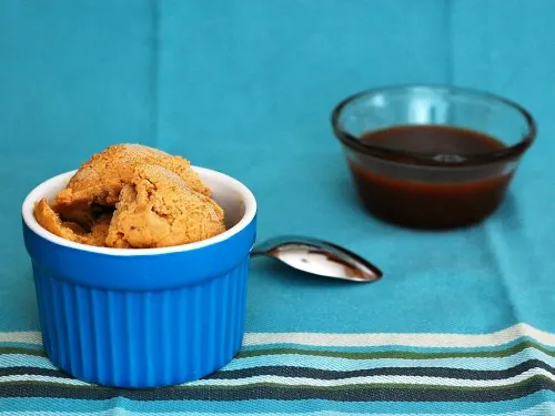 Pumpkin Gelato with Salted Caramel by @TheRedheadBaker for #IceCreamWeek