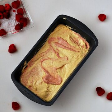 Raspberry Swirl Pound Cake for #Cookbooks&Calphalon