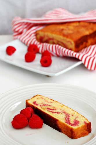 Raspberry Swirl Pound Cake for #Cookbooks&Calphalon