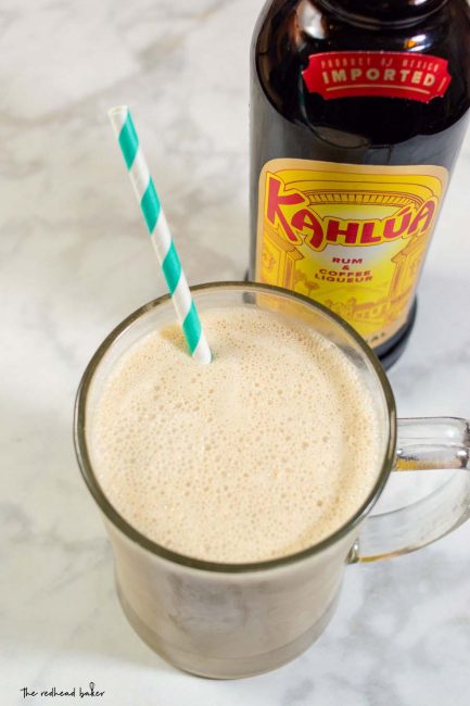 Enjoy the creamy White Russian cocktail as milkshakes! Coffee ice cream, milk, whipped cream vodka and coffee liqueur blend together in a frozen twist on the classic cocktail!