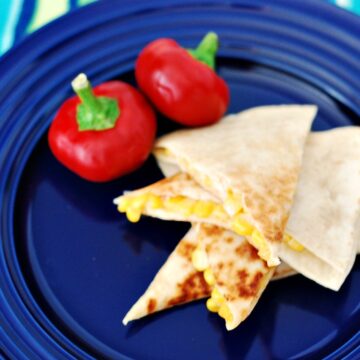 Corn and Cherry Pepper Quesadillas by @TheRedheadBaker #vegetarian #WeeknightMeal #CLBlogger