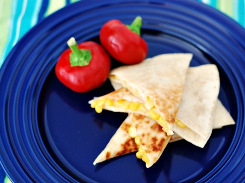 Corn and Cherry Pepper Quesadillas by @TheRedheadBaker #vegetarian #WeeknightMeal #CLBlogger