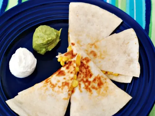 Corn and Cherry Pepper Quesadillas by @TheRedheadBaker #vegetarian #WeeknightMeal #CLBlogger