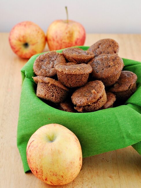 Whole Wheat Apple Spice Mini Muffins by @TheRedheadBaker