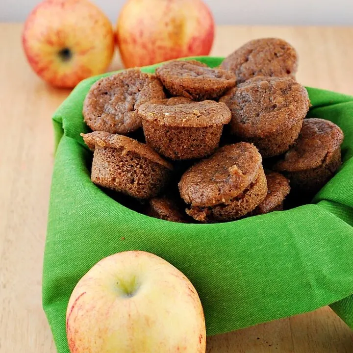 Whole Wheat Apple Spice Mini Muffins by @TheRedheadBaker